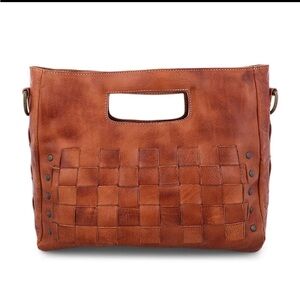 Bed Stu Tan Woven Leather Tote